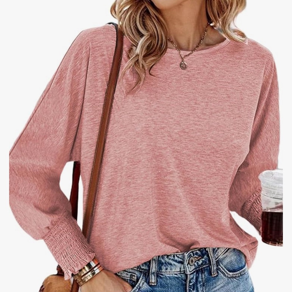Small peach long sleeve shirt